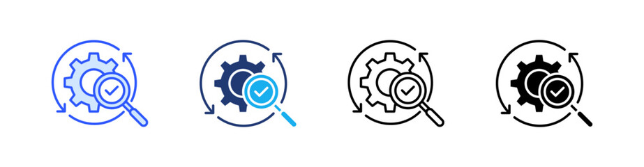 Diligence Multiple Style Icon Set Vector 