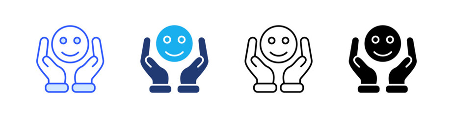 Satisfaction Multiple Style Icon Set Vector 