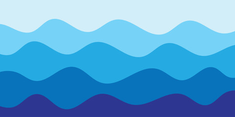 abstract creative blue sea wave layer background vector illustration.