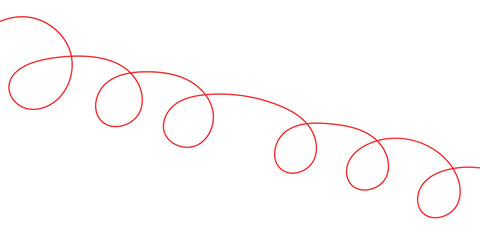 abstract creative minimalist red curly line design for card, poster, background.