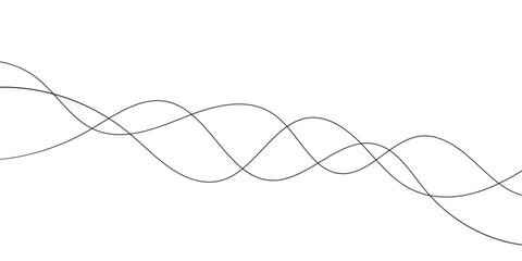 abstract creative minimalist three wave line design for card, poster, background.