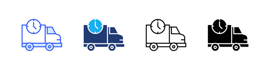 Fast Delivery Multiple Style Icon Set Vector 