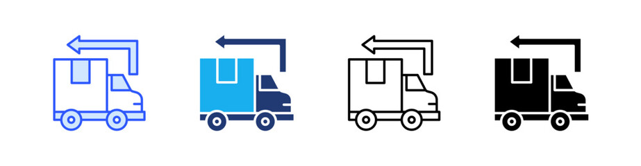 Shipping Destination Multiple Style Icon Set Vector 