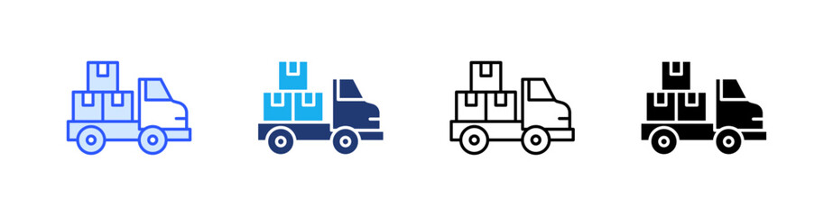 Shipping Multiple Style Icon Set Vector 
