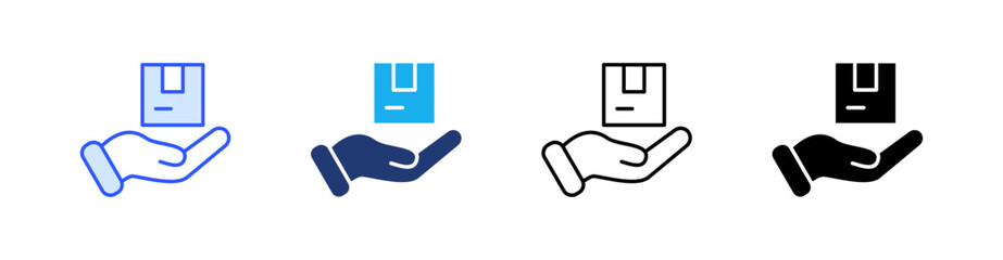 Courier Multiple Style Icon Set Vector 