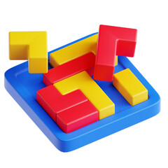 Puzzle Block 3D Illustration
