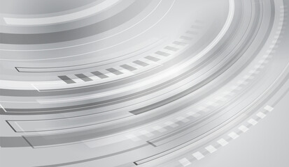 An abstract futuristic background with layered curved lines and soft gray gradients, conveying motion, speed, and modern digital technology in a clean minimalist style.