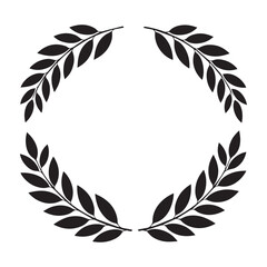 Obraz premium Black Laurel Wreath Vector Icon Isolated on White Background