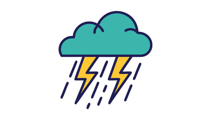 Thunderstorm Icon: Cloud, Lightning, and Rain