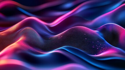 Abstract background featuring wavy lines and dots in various colors and shapes