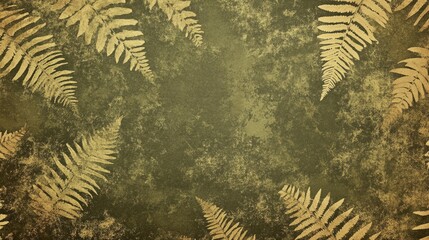 Fern leaf pattern on a wall in natural green color displaying intricate textures and shapes