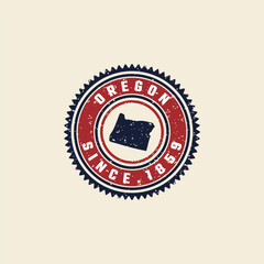 Oregon Vintage State Badge