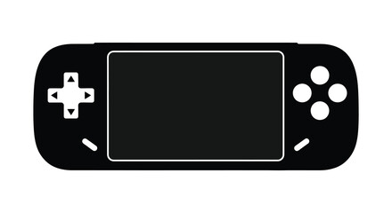 A sleek black handheld gaming console design with directional pad and buttons a striking silhouette © Kuntol02
