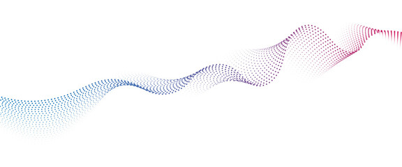 Flowing Dot Wave halftone gradient pattern on transparent background.