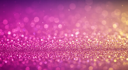 Vibrant pink and gold glittering bokeh background