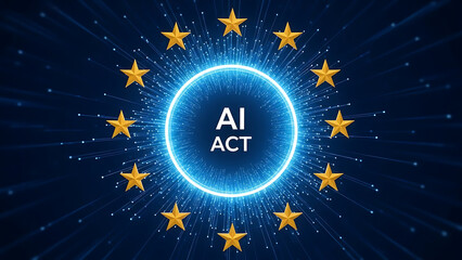 European union ai act logo symbolizing artificial intelligence regulation and technology
