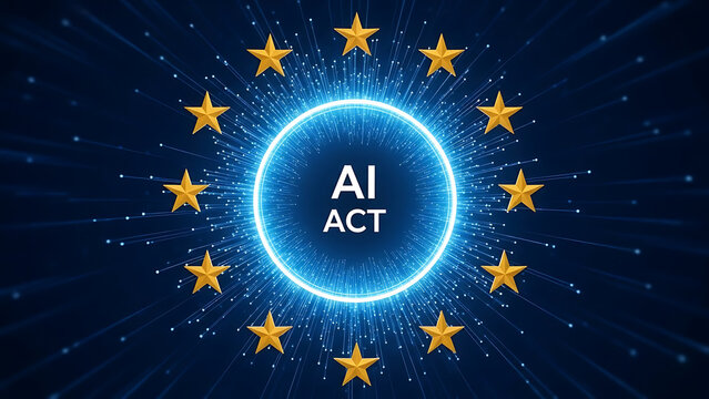 European union ai act logo symbolizing artificial intelligence regulation and technology