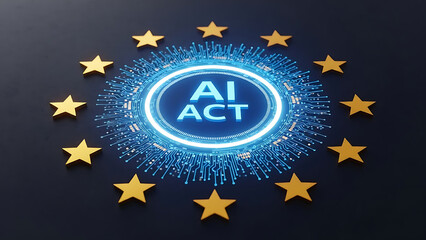 European union ai act logo symbolizing artificial intelligence regulation and technology