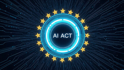 European union ai act logo symbolizing artificial intelligence regulation and technology