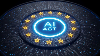 European union ai act logo symbolizing artificial intelligence regulation and technology