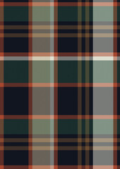 Obraz premium Seamless green Scottish tartan plaid pattern featuring a checkered geometric textile design with stripes and a vector fabric texture for a square gingham cloth wallpaper backdrop