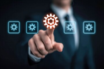 Obraz premium Connected cognition integrates conceptual archive management to allow managers to execute precise, predictive, and rapid search operations efficiently