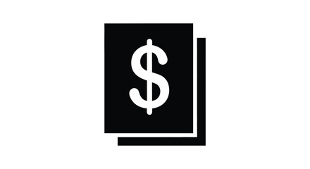 Obraz premium A minimalistic depiction of stacked money with a prominent dollar sign silhouette