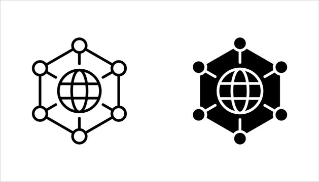 global network icon set. global connections, expansion icon. vector illustration on white background