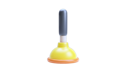 Yellow Plunger Isolated on White Background