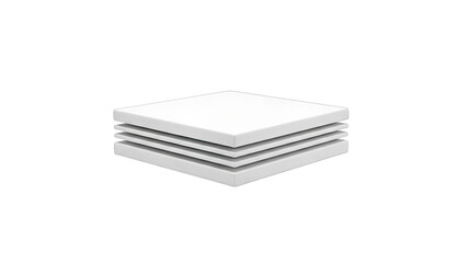 White Square Blocks Stacked on White Background