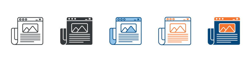 Online News Icon Set Multiple Style Collection 