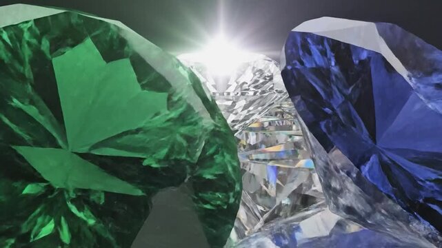 Luxury diamonds and precious gemstones displayed elegantly
