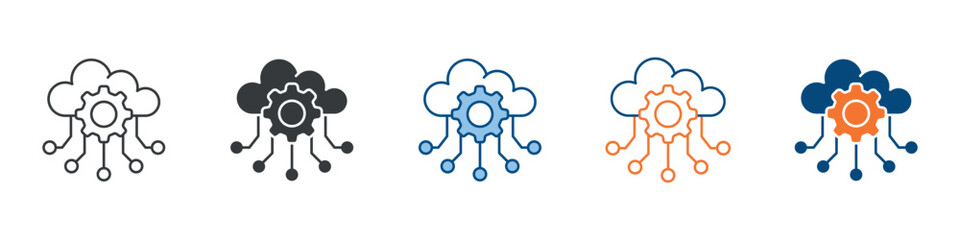 Saas Icon Set Multiple Style Collection 