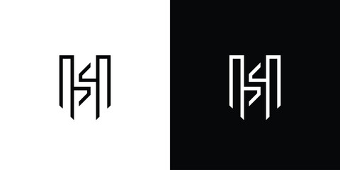 Modern and unique HS letter logo design
