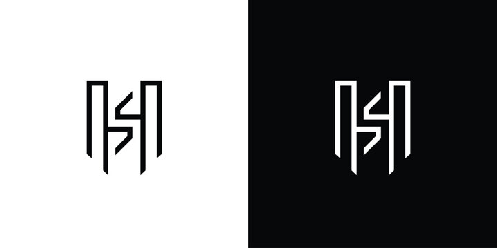 Modern and unique HS letter logo design