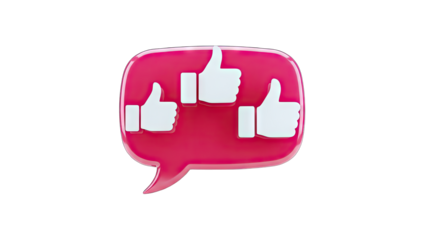 Thumbs Up in Speech Bubble on White Background