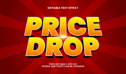 price drop editable text effect for marketing promotion