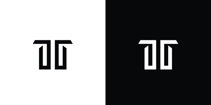 Simple and modern TW letter logo design