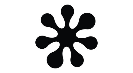 abstract black shape resembling a stylized flower or organic form a bold silhouette