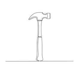  One Line Drawing of Claw Hammer Tool