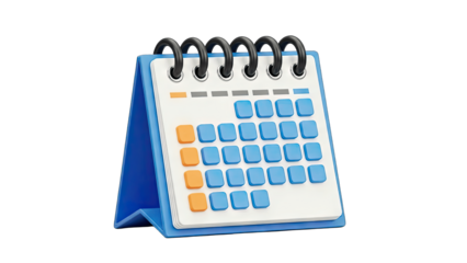 3D Calendar Icon on White Background