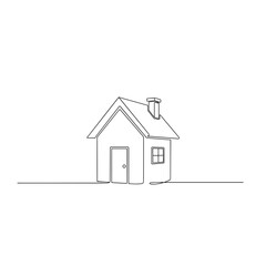 Minimalist One Line Drawing of Small House Illustration
