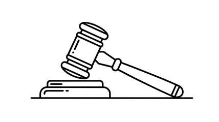 Simple Line Icon of Judge Gavel