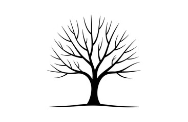 Minimalist Silhouette Illustration of Leafless Tree