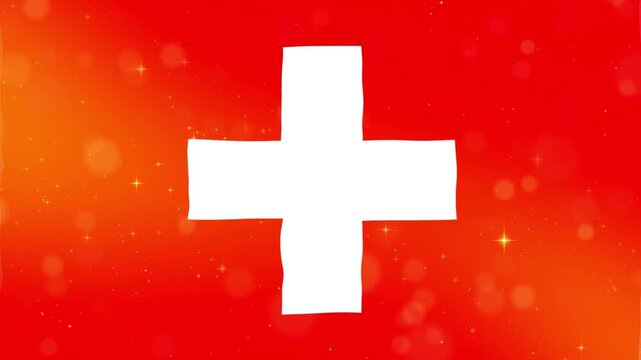 Swiss Flag Elegant Bright Red Background Symbol
