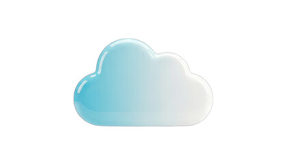 Obraz premium 3D Cloud Icon on White Background