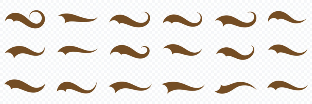 Swoosh and swash typography tails shape. Baseball swoosh text tails in retro style. Sporty underline swash strokes for vintage typography and font design. eps10