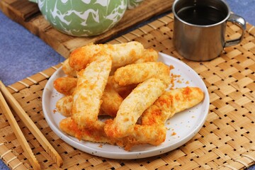 Traditional otak otak fish cakes presented in a clean food composition, ideal for Asian cuisine and street food themes.