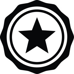 Silhouette of an award seal with a central five-pointed star