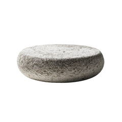 A smooth, round stone with a textured surface for decoration. or transparent background